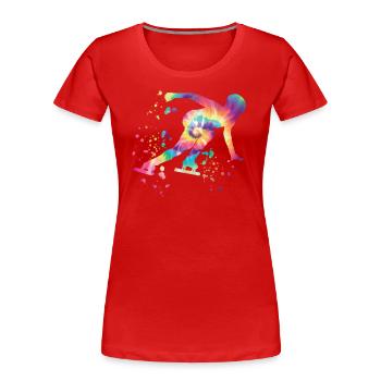 Eisschnellläufer Sportlerin Eisschnelllauf - Frauen Premium Bio T-Shirt - Rot - Vorne - Mia (176cm)