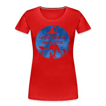 Cancer Sorcière Côlon Bleu Foncé - T-shirt bio Premium Femme - rouge - Devant - Mia (176cm)