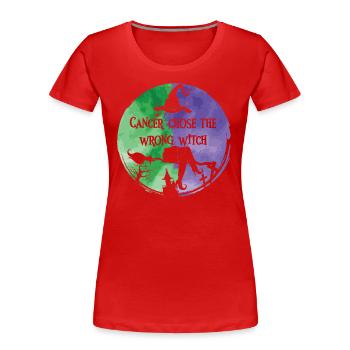 Krebs Hexe Grün Violett Anal Krebs - Frauen Premium Bio T-Shirt - Rot - Vorne - Mia (176cm)