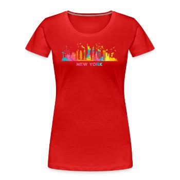 NewYorker Skyline New York - Frauen Premium Bio T-Shirt - Rot - Vorne - Mia (176cm)