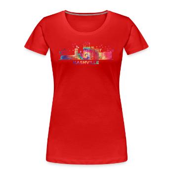 Skyline de Nashville - T-shirt bio Premium Femme - rouge - Devant - Mia (176cm)