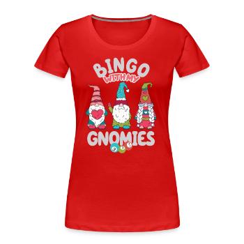 Bingo Mit Meinen Gnomies Lustiges Bingo - Frauen Premium Bio T-Shirt - Rot - Vorne - Mia (176cm)