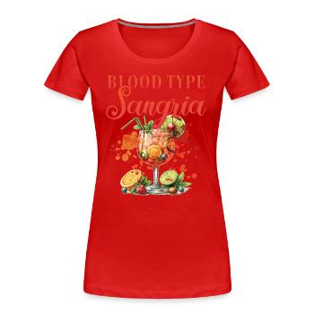 Cocktail Bartender Blood Type Sangria - Frauen Premium Bio T-Shirt - Rot - Vorne - Mia (176cm)