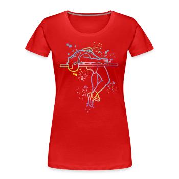 Saut en hauteur Aquarelle Saut en hauteur - T-shirt bio Premium Femme - rouge - Devant - Mia (176cm)