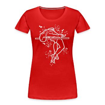 Saut en hauteur Aquarelle Saut en hauteur - T-shirt bio Premium Femme - rouge - Devant - Mia (176cm)