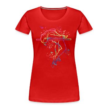 Saut en hauteur Aquarelle Saut en hauteur - T-shirt bio Premium Femme - rouge - Devant - Mia (176cm)