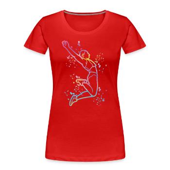 Weitspringer Weitspringen Kinder Weitsprung - Frauen Premium Bio T-Shirt - Rot - Vorne - Mia (176cm)