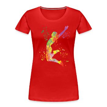 Weitspringer Weitspringen Kinder Weitsprung - Frauen Premium Bio T-Shirt - Rot - Vorne - Mia (176cm)