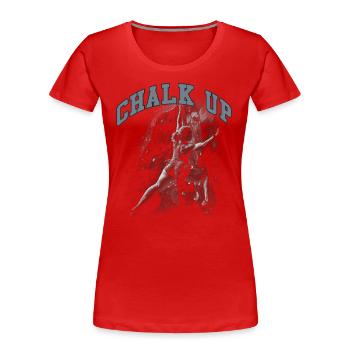 Chalk Up Boulderer Bouldern - Frauen Premium Bio T-Shirt - Rot - Vorne - Mia (176cm)