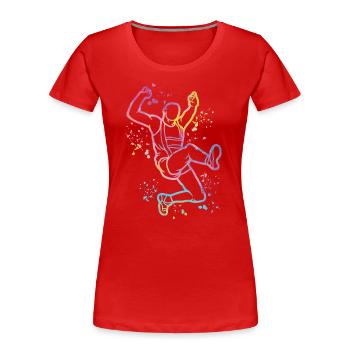 Weitspringer Weitspringen Kinder Weitsprung - Frauen Premium Bio T-Shirt - Rot - Vorne - Mia (176cm)