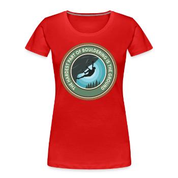Bouldern Boulderer Boulder - Frauen Premium Bio T-Shirt - Rot - Vorne - Mia (176cm)