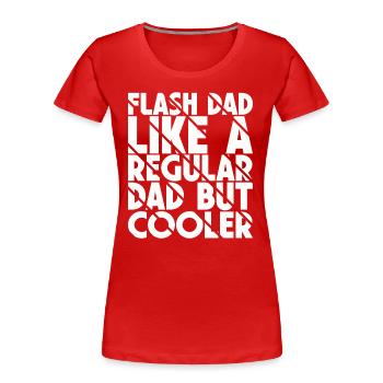 Bouldering Flash Papa Boulderer - Frauen Premium Bio T-Shirt - Rot - Vorne - Mia (176cm)