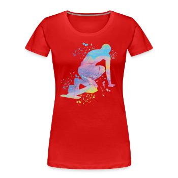 Sprinter Colorsplash Sprintender Sprint - Frauen Premium Bio T-Shirt - Rot - Vorne - Mia (176cm)