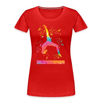 Gymnaste Poutre Gymnastique Artistique - T-shirt bio Premium Femme - rouge - Devant - Mia (176cm)