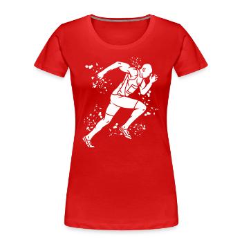 Sprinter Colorsplash Sprintender Sprint - Frauen Premium Bio T-Shirt - Rot - Vorne - Mia (176cm)