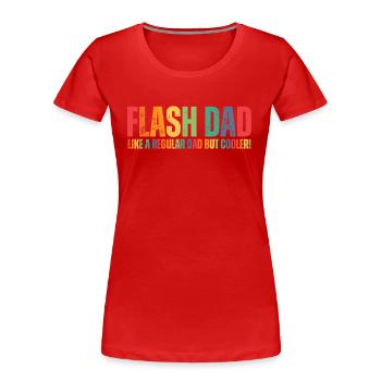 Bouldering Flash Papa Boulderer - Frauen Premium Bio T-Shirt - Rot - Vorne - Mia (176cm)