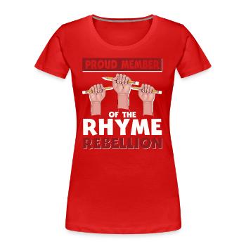 Poetry Slam Reim Rebellion Slam Poesie - Frauen Premium Bio T-Shirt - Rot - Vorne - Mia (176cm)