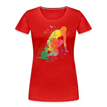 Sprinter Colorsplash Sprintender Sprint - Frauen Premium Bio T-Shirt - Rot - Vorne - Mia (176cm)