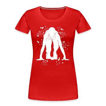 Sprinter Colorsplash Sprintender Sprint - Frauen Premium Bio T-Shirt - Rot - Vorne - Mia (176cm)