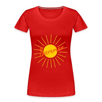 Sonne Sommer Beach Urlaub T-shirt - Frauen Premium Bio T-Shirt - Rot - Vorne - Mia (176cm)