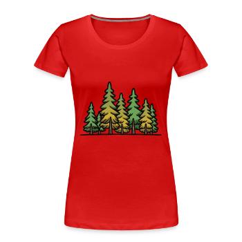 Arbres de la forêt - T-shirt bio Premium Femme - rouge - Devant - Mia (176cm)