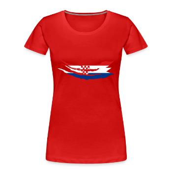 Drapeau de la Croatie Adriatique Zagreb Drapeau croate - T-shirt bio Premium Femme - rouge - Devant - Mia (176cm)