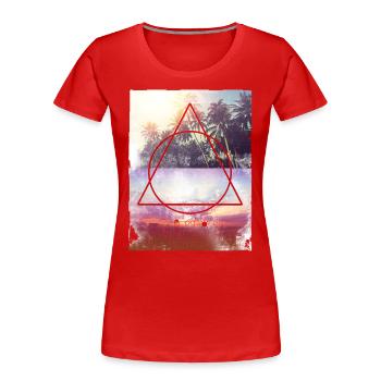 SmileyWorld Miami Beach - T-shirt bio Premium Femme - rouge - Devant - Mia (176cm)