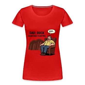 Papa: Fels - Frauen Premium Bio T-Shirt - Rot - Vorne - Mia (176cm)
