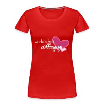 world's best colleague - Women's Premium Organic T-Shirt - red - Front - Mia (176cm)