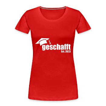 Abschluss geschafft est 2023 - Frauen Premium Bio T-Shirt - Rot - Vorne - Mia (176cm)