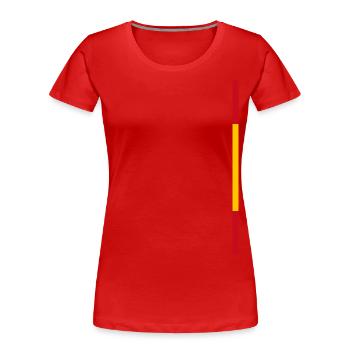 Spanienflagge Style Streifen - Frauen Premium Bio T-Shirt - Rot - Vorne - Mia (176cm)
