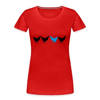 Be Different Huhn - Frauen Premium Bio T-Shirt - Rot - Vorne - Mia (176cm)