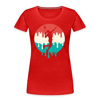 Joueur de badminton dégoulinant de badminton badminton - T-shirt bio Premium Femme - rouge - Devant - Mia (176cm)