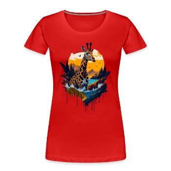Beautiful abstract giraffe - Women's Premium Organic T-Shirt - red - Front - Mia (176cm)