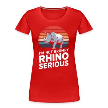 Nashorn Rhinozeros - Frauen Premium Bio T-Shirt - Rot - Vorne - Mia (176cm)