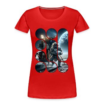 Return to the Moon - Women's Premium Organic T-Shirt - red - Front - Mia (176cm)