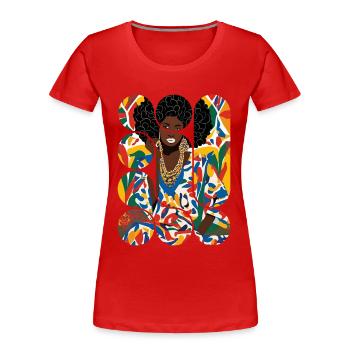 Colorful Afro Beauty - Women's Premium Organic T-Shirt - red - Front - Mia (176cm)