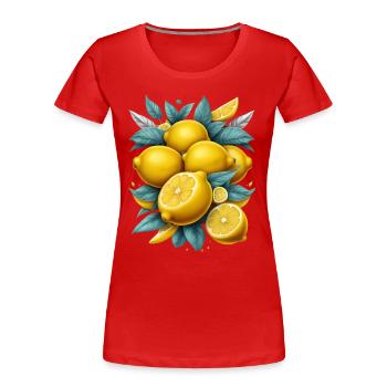 Citrons - T-shirt bio Premium Femme - rouge - Devant - Mia (176cm)