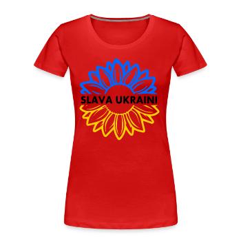 Slava ukraini - Frauen Premium Bio T-Shirt - Rot - Vorne - Mia (176cm)