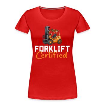 Gabelstapler-zertifiziert - Frauen Premium Bio T-Shirt - Rot - Vorne - Mia (176cm)