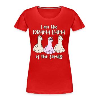 Drame lama rose dire drame lama de la famille - T-shirt bio Premium Femme - rouge - Devant - Mia (176cm)