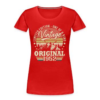 Vintage Geburtstag Geschenkidee Original 1952 - Frauen Premium Bio T-Shirt - Rot - Vorne - Mia (176cm)