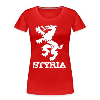 Steiermark - Frauen Premium Bio T-Shirt - Rot - Vorne - Mia (176cm)