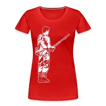 Angler - Women's Premium Organic T-Shirt - red - Front - Mia (176cm)