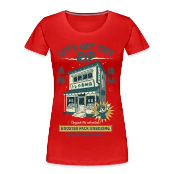 On va déballer le pack d’extension Build Collecter - T-shirt bio Premium Femme - rouge - Devant - Mia (176cm)