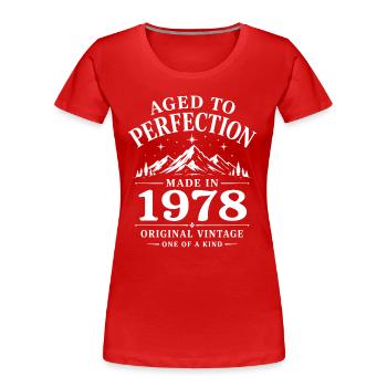 1978 Jubiläum 48 Jahre Retro Vintage 1978 - Frauen Premium Bio T-Shirt - Rot - Vorne - Mia (176cm)