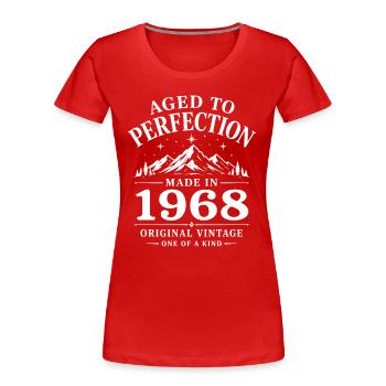 1968 Anniversary 58 Years Retro Vintage 1968 - Women's Premium Organic T-Shirt - red - Front - Mia (176cm)