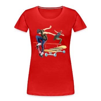 Longboard Grafik - Frauen Premium Bio T-Shirt - Rot - Vorne - Mia (176cm)