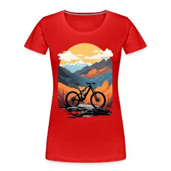 Mountain Bike Downhill Adventure - Women's Premium Organic T-Shirt - red - Front - Mia (176cm)