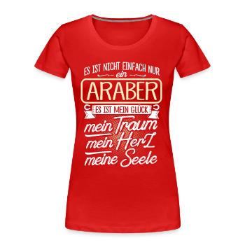 ARABER - Herz - Frauen Premium Bio T-Shirt - Rot - Vorne - Mia (176cm)